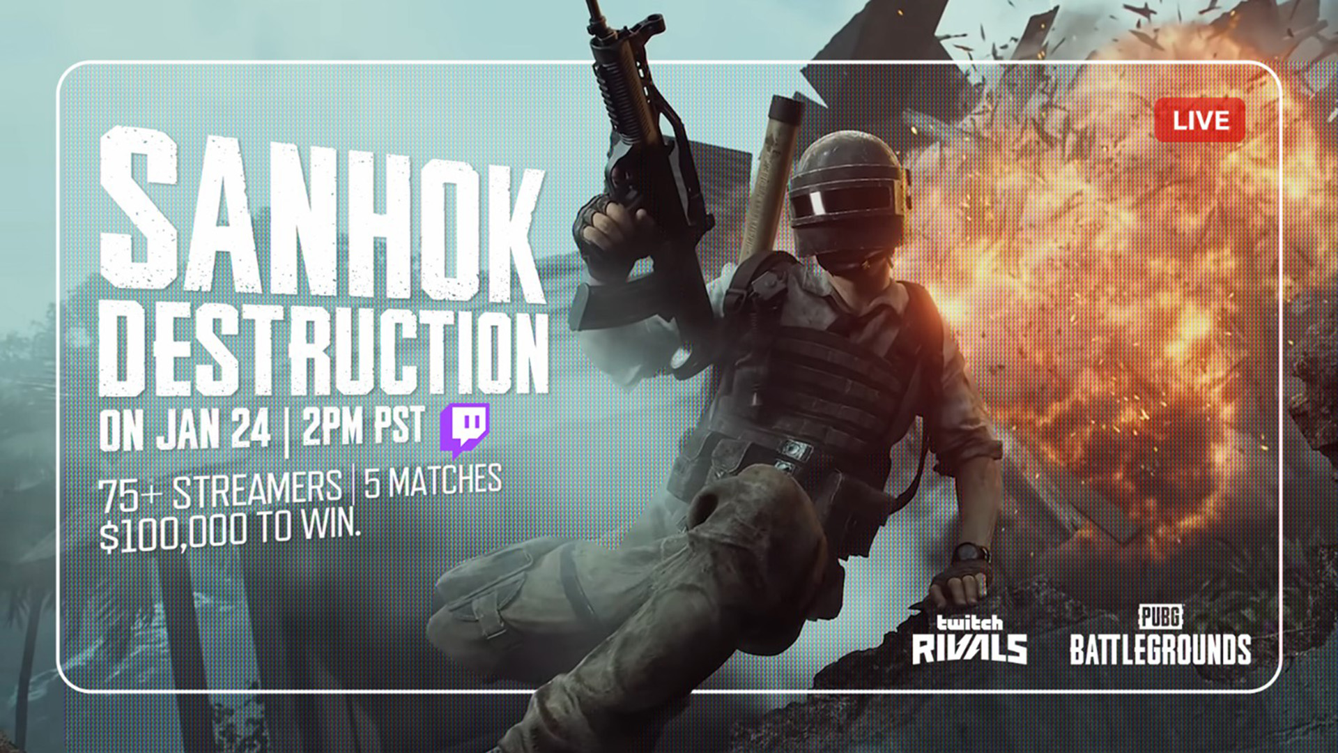 Destruction Comes to Twitch Rivals on January 24 - NEWS - PUBG:  BATTLEGROUNDS