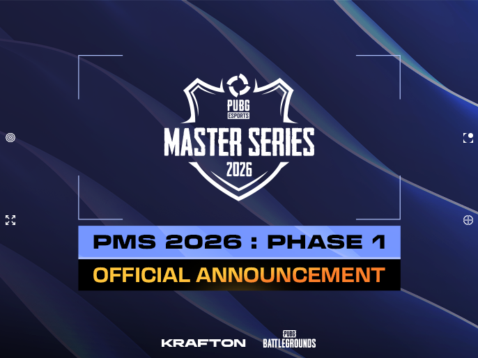 Official PUBG Master Series 2026 announcement graphic displaying PUBG Esports and KRAFTON branding.