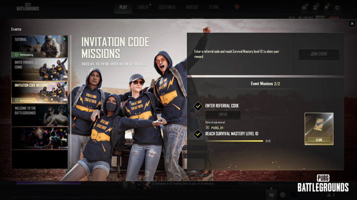 Elbuggug Rival Code Drops Especiales y de Partners - NOTICIAS - PUBG: BATTLEGROUNDS